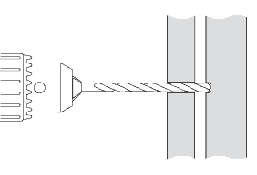 drill hole for shim screw